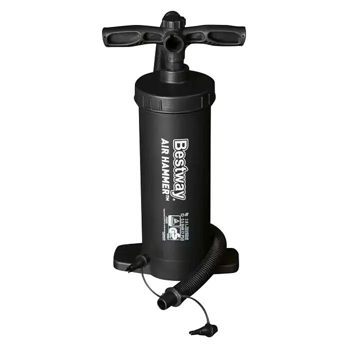 Bestway Hydro Force Kayak Koracle - L x An x Al: 2,7 m x 100 cm x 57 cm, Carga útil: 150 kg, Apto para: 1 persona - Bomba de aire negra Bestway Air Hammer, ideal para inflar colchones de aire e inflables, con un diseño robusto para un uso fiable.