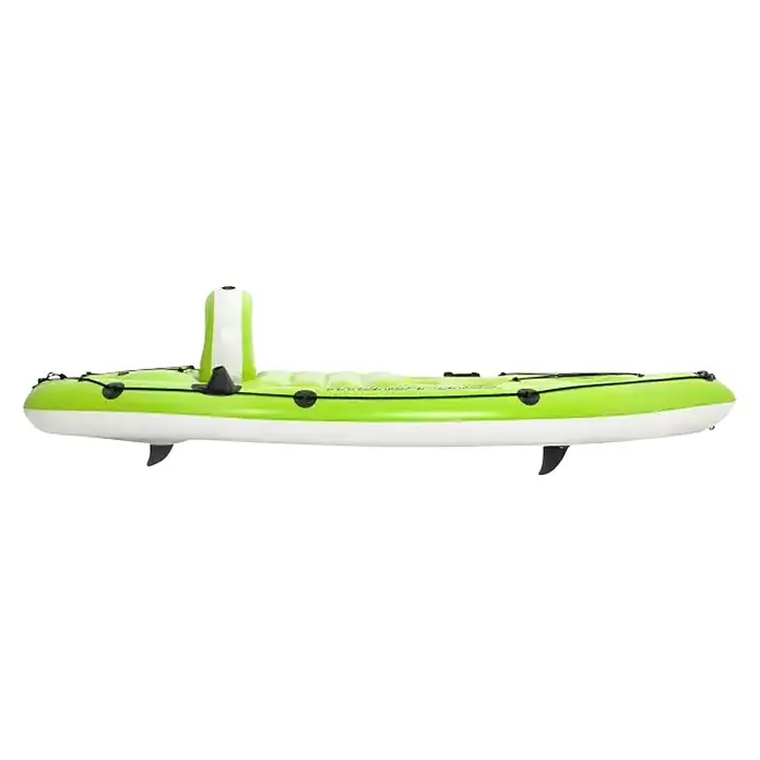 Bestway Hydro Force Kayak Koracle - L x An x Al: 2,7 m x 100 cm x 57 cm, Carga útil: 150 kg, Apto para: 1 persona - Kayak inflable, verde brillante y blanco, con soporte para remo y asiento inflable para una experiencia de remo cómoda.
