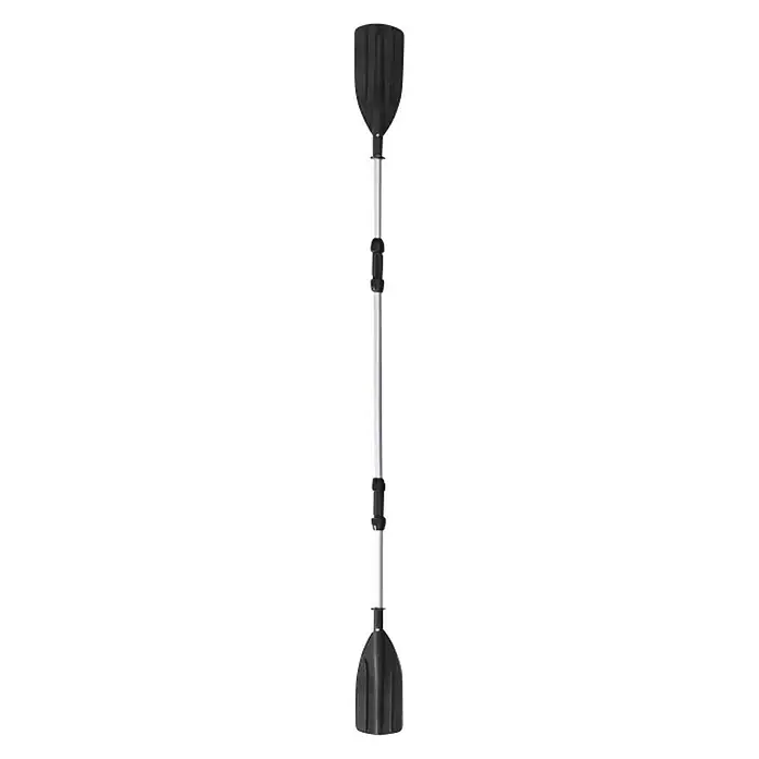 Bestway Hydro Force Kayak Koracle - L x An x Al: 2,7 m x 100 cm x 57 cm, Carga útil: 150 kg, Apto para: 1 persona - Una paleta doble plateada plegable con palas negras, ideal para kayaks y canoas. Práctica para el transporte y el almacenamiento.