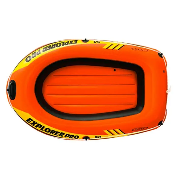 Intex Bote hinchable Explorer Pro 50 - L x An x Al: 137 x 85 x 23 cm, Apto para: 1 persona, Carga útil: 40 kg - Barca inflable naranja Intex Explorer Pro 50, perfecta para actividades acuáticas de recreo. Compacta y fácil de transportar.