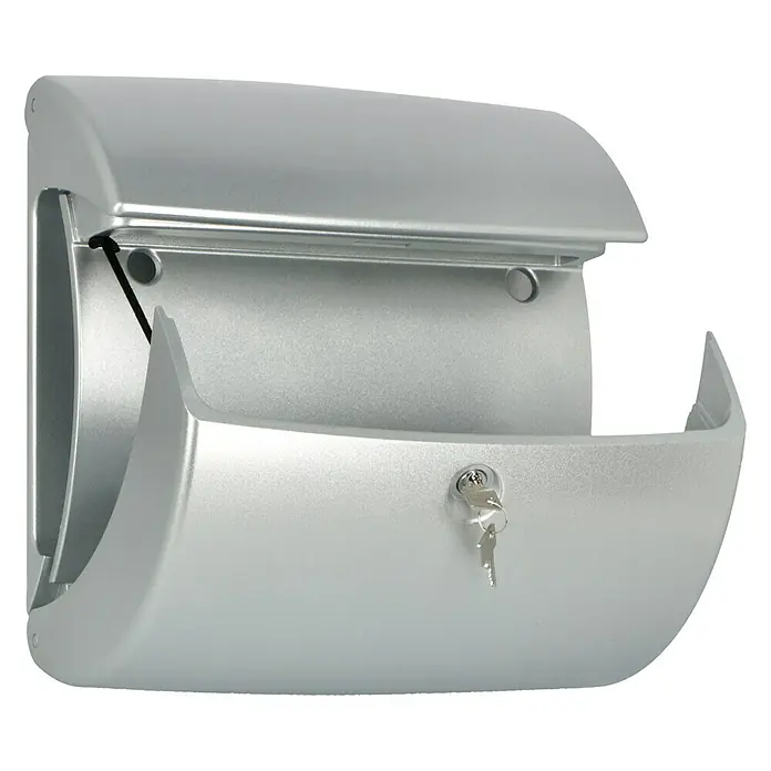 Burg-Wächter Wandbriefkasten KielL x B x H: 38 x 17,8 x 40 cm, Silber, Kunststoff, Öffnungsstopp