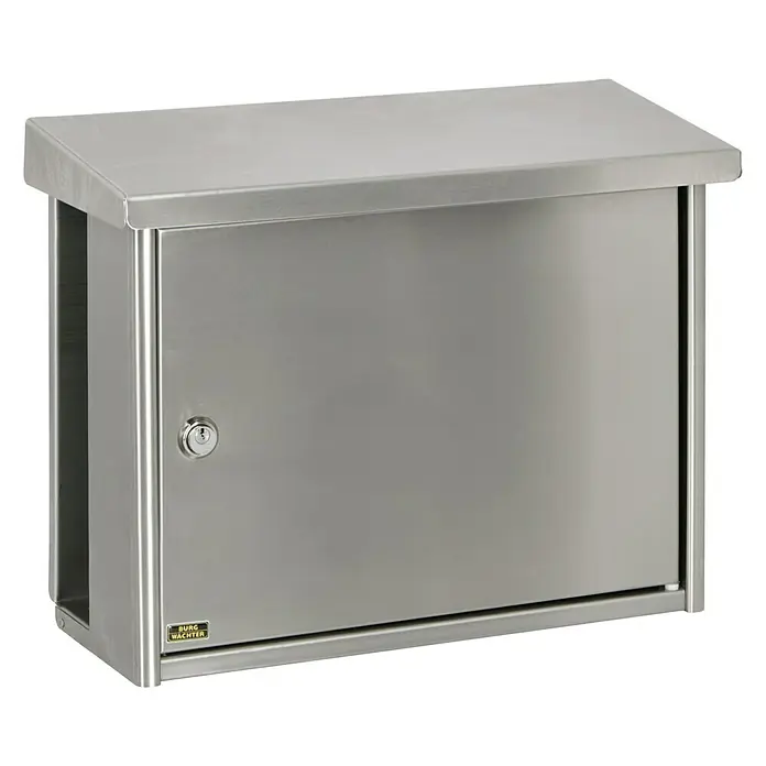 Burg-Wächter Wandbriefkasten Hanseatic - L x B x H: 43,6 x 17,5 x 34,2 cm, Nickel, Edelstahl - Moderner Edelstahl-Briefkasten mit abschließbarer Tür und elegantem Design für den Außenbereich. Sicher und stilvoll.