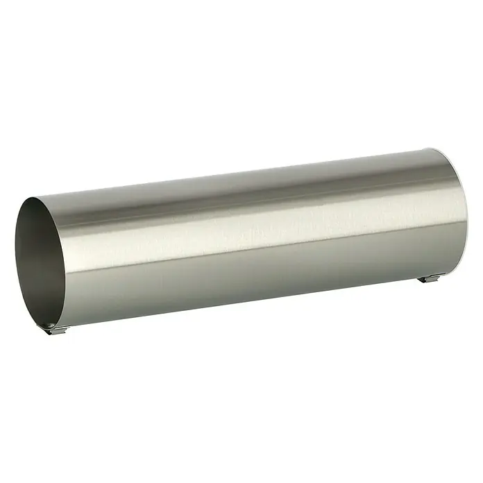 Burg-Wächter Zeitungsbox 3800 - Breite: 40 cm, Edelstahl - Nahaufnahme eines silberfarbenen, zylindrischen Metallrohrs, das robust und elegant aussieht, ideal für verschiedene Anwendungen.