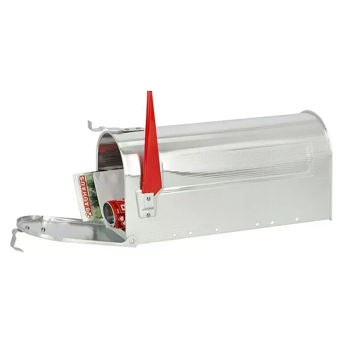 Burg-Wächter Wandbriefkasten U.S.-Mailbox 892 - L x B x H: 48 x 17 x 22 cm, Aluminiumfarben, Aluminium - Anwendungsbeispiel