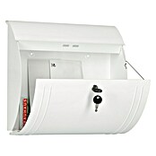 Burg-Wächter Briefkasten Modena 857 (Stahlblech, 360 x 127 x 335 mm, Weiß, Format Einwurf: DIN C4, 325 x 33 mm)