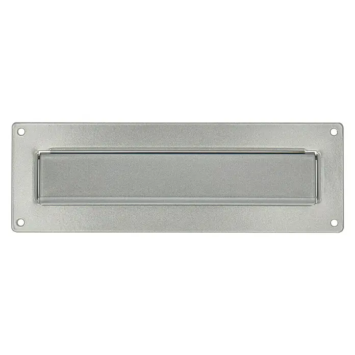 Burg-Wächter Einwurfblende Porta 796 - 304 x 101 mm, Aluminium, Silber - Briefkastenschlitz aus gebürstetem Nickel. Für eine moderne und stilvolle Ergänzung für jede Haustür.