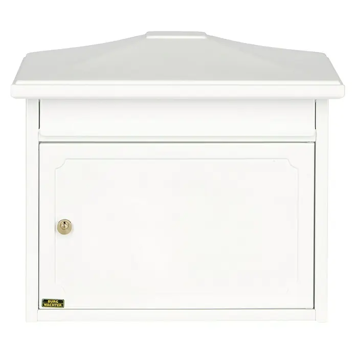 Burg-Wächter Wandbriefkasten Kopenhagen 882 - L x B x H: 20,5 x 41 x 34,5 cm, Weiß, Stahl, Öffnungsstopp - Weißer Burg Wächter Briefkasten mit Schloss, robust und wetterfest, für eine sichere und stilvolle Postzustellung.