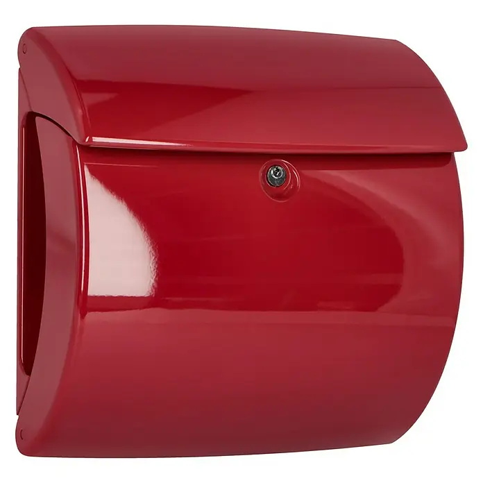 Burg-Wächter Wandbriefkasten Piano 886 - L x B x H: 38 x 17,8 x 40 cm, Merlot, Kunststoff, Zeitungsfach - Roter, abschließbarer Briefkasten für den Außenbereich, ideal zur sicheren Aufbewahrung Ihrer Post. Robust und stilvoll.
