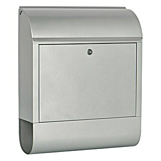 Burg-Wächter Briefkasten-Set Scandic (Stahl, L x B x H: 12,5 x 38 x 46 cm, Silber, Format Einwurf: DIN C4, 330 x 35 mm)