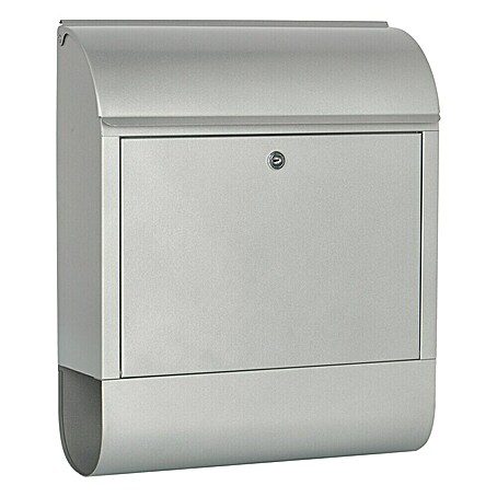 Burg-Wächter Wandbriefkasten Scandic (L x B x H: 12,5 x 38 x 46 cm, Silber, Stahl, Zeitungsfach)