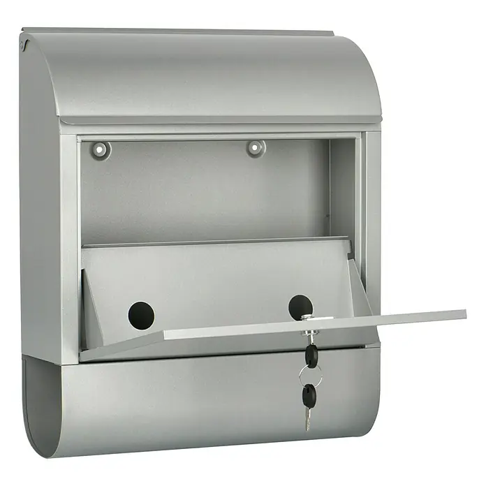 Burg-Wächter Wandbriefkasten Scandic - L x B x H: 12,5 x 38 x 46 cm, Silber, Stahl, Zeitungsfach - Dieser Briefkasten in Silber verfügt über ein abschließbares Fach und ist ideal zur sicheren Aufbewahrung Ihrer Post.