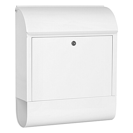 Burg-Wächter Wandbriefkasten Scandic (L x B x H: 12,5 x 38 x 46 cm, Weiß, Stahl, Zeitungsfach)