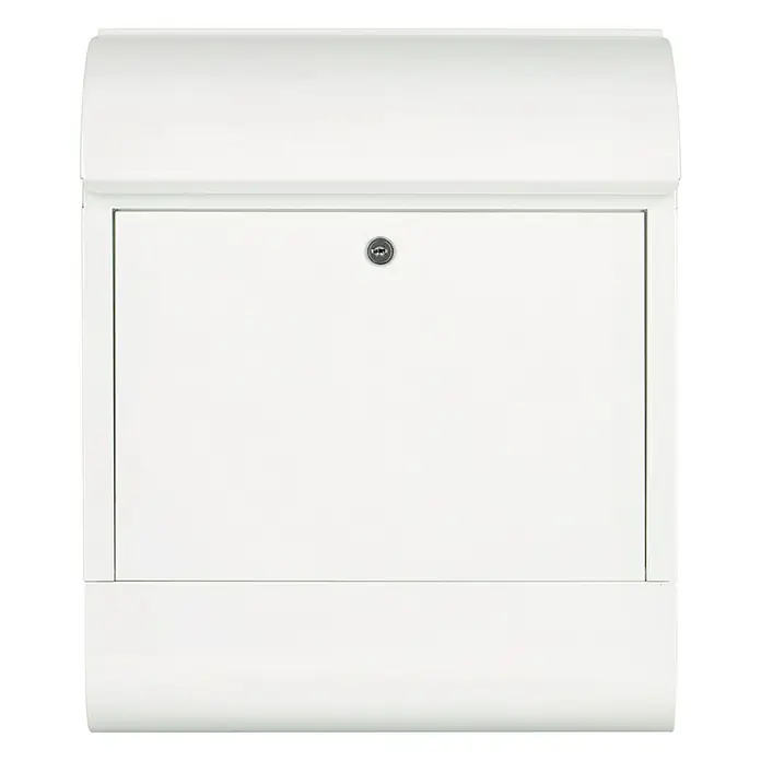 Burg-Wächter Wandbriefkasten Scandic - L x B x H: 12,5 x 38 x 46 cm, Weiß, Stahl, Zeitungsfach - Ein strahlend weißer Briefkasten mit abgerundeter Oberseite und sicherem Schloss für Ihre Post.