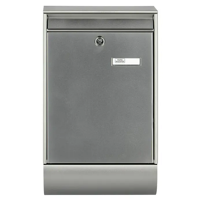 Burg-Wächter Wandbriefkasten Berlin - L x B x H: 10,5 x 28,5 x 50 cm, Edelstahl, Edelstahl, Zeitungsfach - Bild eines modernen Burg Wächter Briefkastens aus Edelstahl, der Funktionalität und elegantes Design vereint.