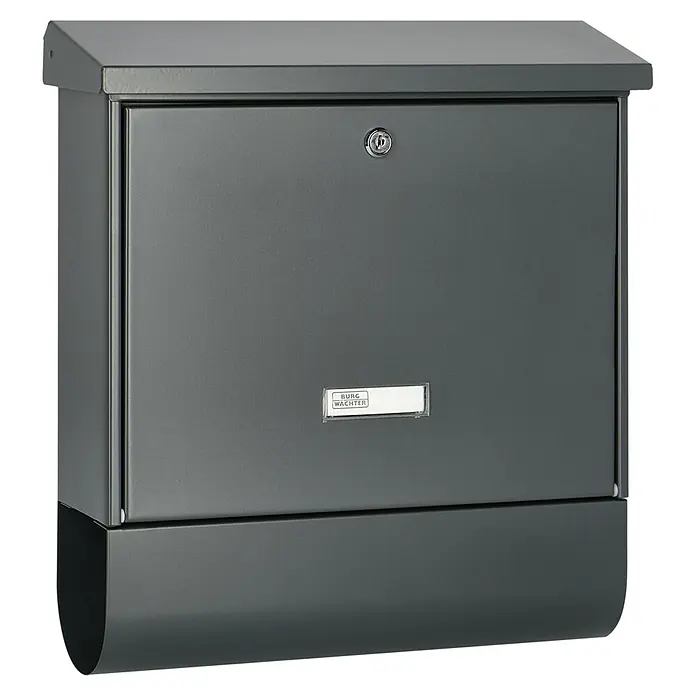 Burg-Wächter Wandbriefkasten Nordland - L x B x H: 11,5 x 38 x 42,5 cm, Anthrazit, Stahl, Zeitungsfach - Dieser Briefkasten von BURG-WÄCHTER in Anthrazit überzeugt mit Qualität und Design. Er bietet viel Platz für Post und ist wetterfest.