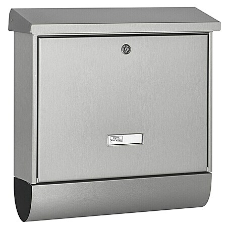 Burg-Wächter Wandbriefkasten Inoxstar (L x B x H: 11,5 x 38 x 39,5 cm, Silber, Edelstahl, Zeitungsfach)