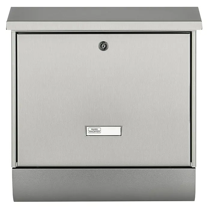 Burg-Wächter Wandbriefkasten Inoxstar - L x B x H: 11,5 x 38 x 39,5 cm, Silber, Edelstahl, Zeitungsfach - Silberner Burg Wächter Briefkasten zur sicheren Aufbewahrung Ihrer Post. Solide Bauweise mit Schloss und Namensschild für einfache Identifizierung.