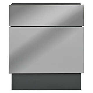 Portaferm Buzón de pared Quintus (L x An x Al: 14,5 x 39,5 x 48 cm, Acero inoxidable, Acero, Buzón de periódicos)