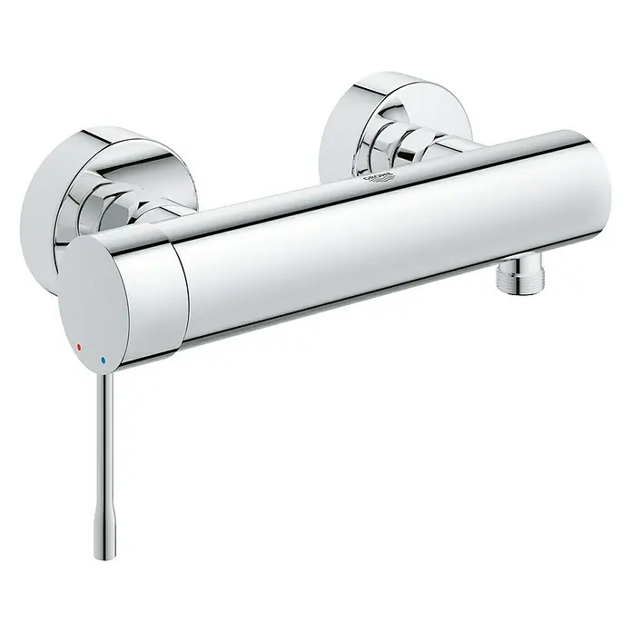 Grohe Essence Brausearmatur - Chrom, Glänzend - Moderne Chrom-Wandarmatur von Grohe mit schlankem Hebel und minimalistischem Design für stilvolle Badezimmer. Hochwertige Verarbeitung sorgt für Langlebigkeit.