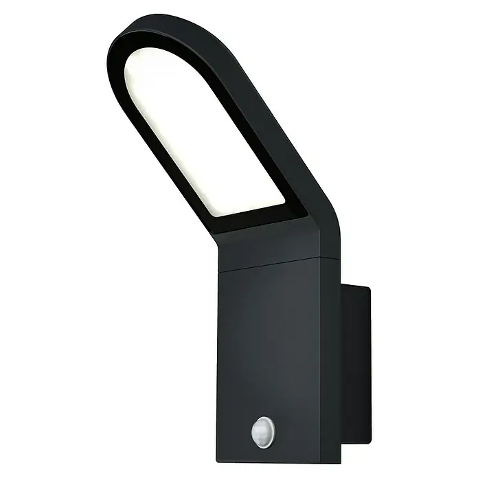 Osram Endura Style LED-Sensor-Außenwandleuchte Wall - 12 W, L x B x H: 16,8 x 10 x 27,3 cm, Dunkelgrau, Warmweiß - Schwarze LED-Wandleuchte mit Bewegungsmelder. Moderne Außenleuchte für energiesparende und automatische Beleuchtung von Haus und Garten.