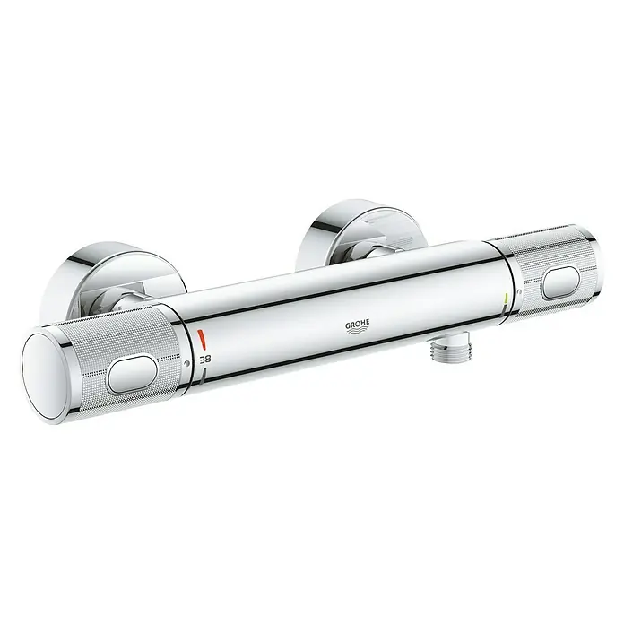 Grohe Precision Feel Thermostatarmatur - Breite: 31,3 cm, Chrom, Glänzend - Grohe Thermostat-Brausebatterie mit Chromoberfläche. Präzise Temperaturregelung für ein sicheres und komfortables Duscherlebnis.