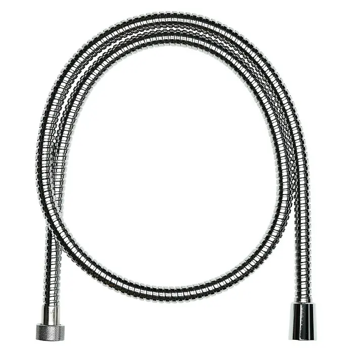 Camargue Brauseschlauch - Länge: 160 cm, ½″, Edelstahl, Chrom - Flexibler Duschschlauch aus Edelstahl mit glänzender Oberfläche, der in einer Schlaufe liegt und an den Enden Anschlüsse hat.