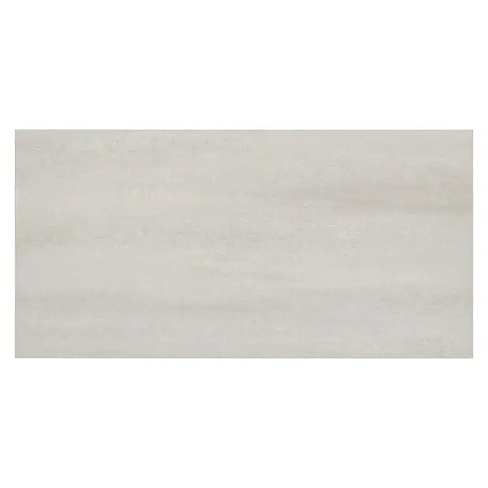 Palazzo Feinsteinzeugfliese Living Stone - 30 x 60 cm, Weiß, Matt - Nahaufnahme einer hellgrauen Bodenfliese mit subtilen horizontalen Mustern, ideal für moderne Innenräume. Hochwertiges Material für eine elegante Ästhetik.