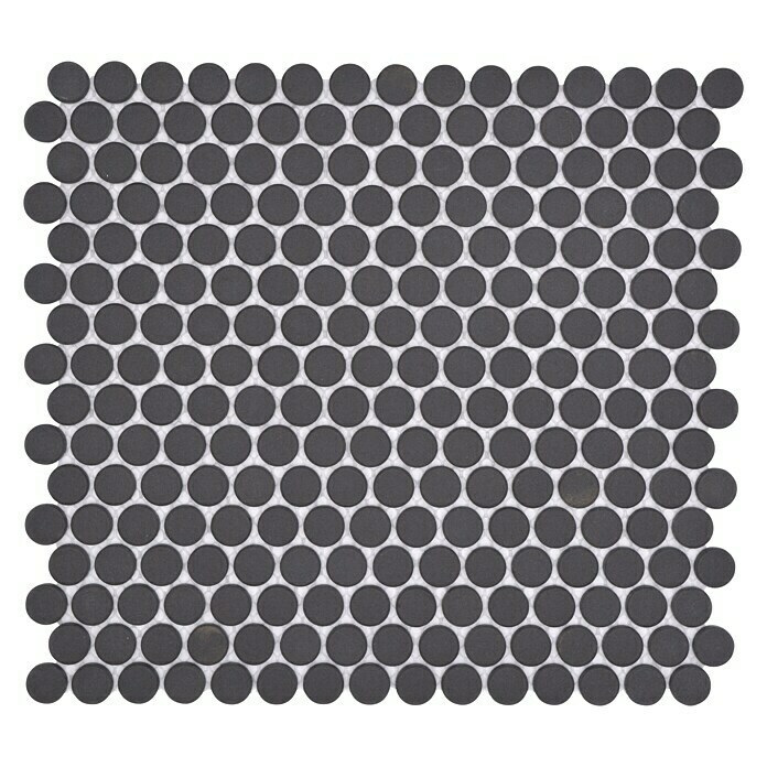 Mosaikfliese Knopf Uni CU K289 (31,5 x 29,4 cm, Schwarz, Matt)
