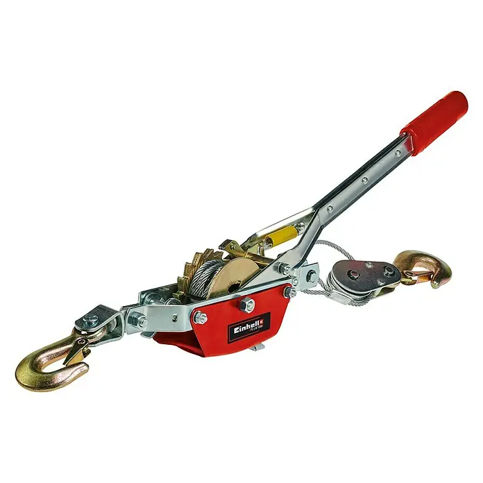 Einhell Handhebelseilzug TC-LW 1000 - Tragkraft: 1.000 kg - Drahtseilzug von Einhell mit Haken und Hebel für vielseitige Zuganwendungen in Werkstatt und Baustelle.