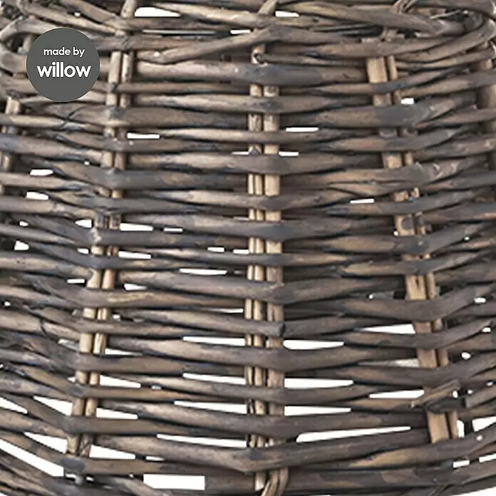 Home Sweet Home Lampenschirm Roseau - 20 cm, Dunkelbraun, Rattan, Oval - Nahaufnahme eines dunkelbraunen Weidenkorbs.