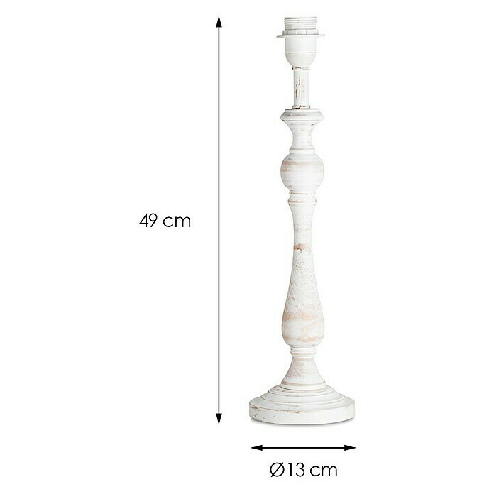 Home Sweet Home Lampenfuß Step rund40 W, Farbe: Weiß, Höhe: 49 cm Sketch