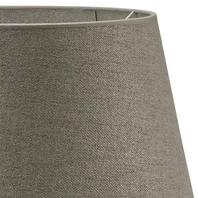 Home Sweet Home Lampenschirm Melrose - Ø x H: 14 x 16 cm, Hellgrau, Stoff, Oval - Detailaufnahme eines Lampenschirms mit einer Textur aus grauem Stoff, der eine elegante und dezente Beleuchtungslösung bietet.