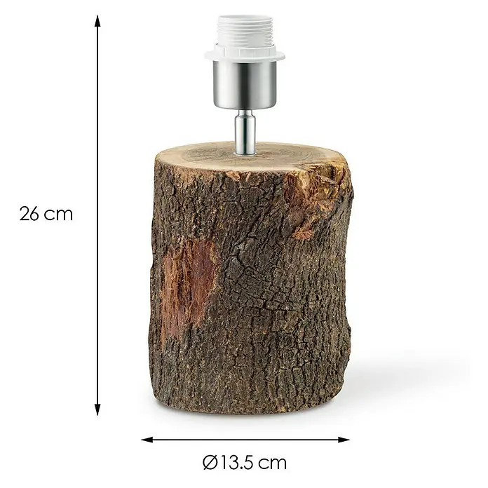 Home Sweet Home Lampenfuß Treetrunk - 40 W, Farbe: Braun, Höhe: 26 cm - Tischleuchte aus Baumstamm mit Fassung. Natürliche Holzoptik und warmes Licht für ein gemütliches Ambiente.