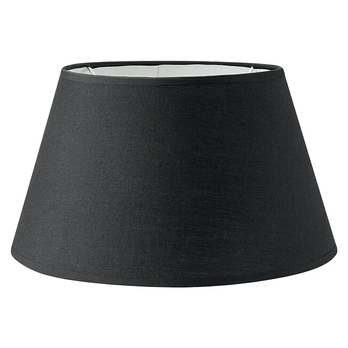 Home Sweet Home Lampenschirm Largo - Ø x H: 30 x 17 cm, Night Black, Stoff, Rund - Nahaufnahme eines schwarzen Lampenschirms mit einem schlichten und konischen Design, ideal für modernes Wohnambiente.