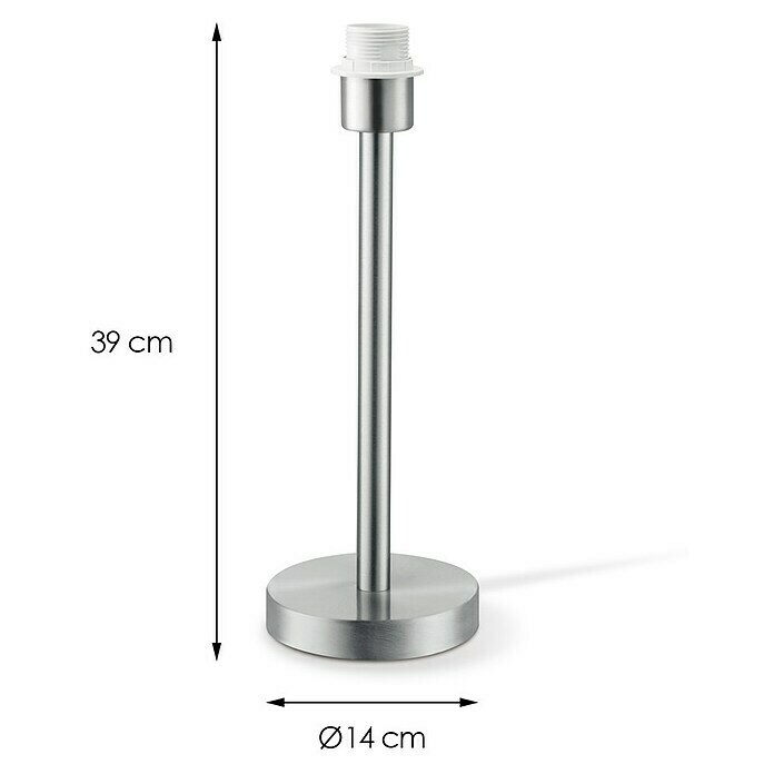 Home Sweet Home Lampenfuß Stick40 W, Farbe: Stahl matt, Höhe: 39 cm Sketch