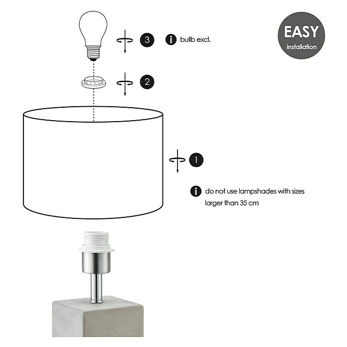 Home Sweet Home Lampenfuß Pillar40 W, Farbe: Beton, Höhe: 32 cm Info
