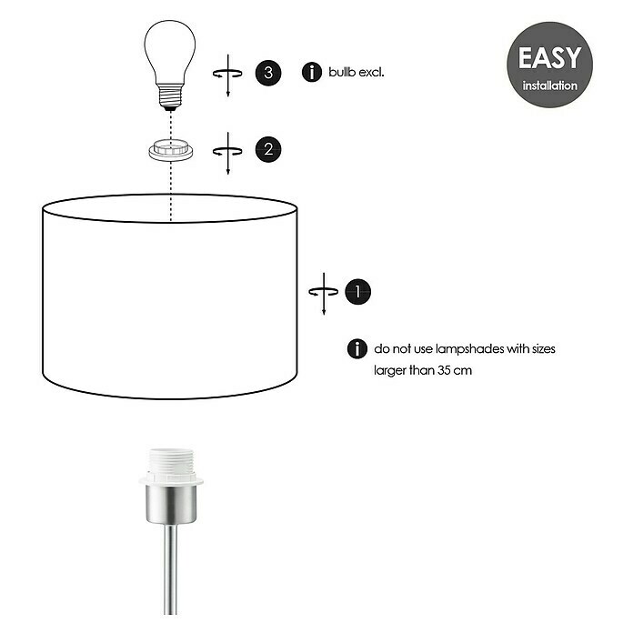 Home Sweet Home Lampenfuß Single40 W, Farbe: Stahl matt, Höhe: 37 cm Info