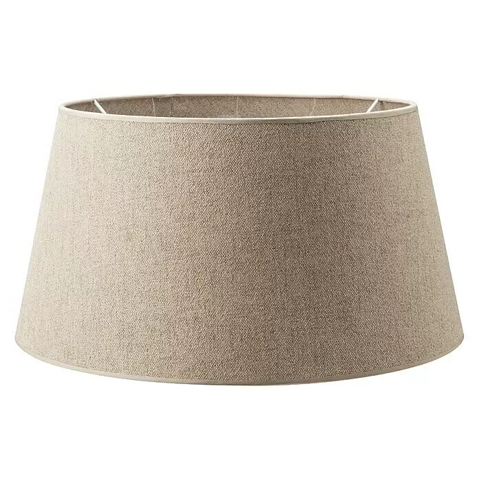 Home Sweet Home Lampenschirm Melrose - Ø x H: 35 x 19 cm, Taupe, Stoff, Rund - Konischer Lampenschirm aus beigem Stoff mit sichtbarer Webstruktur.
