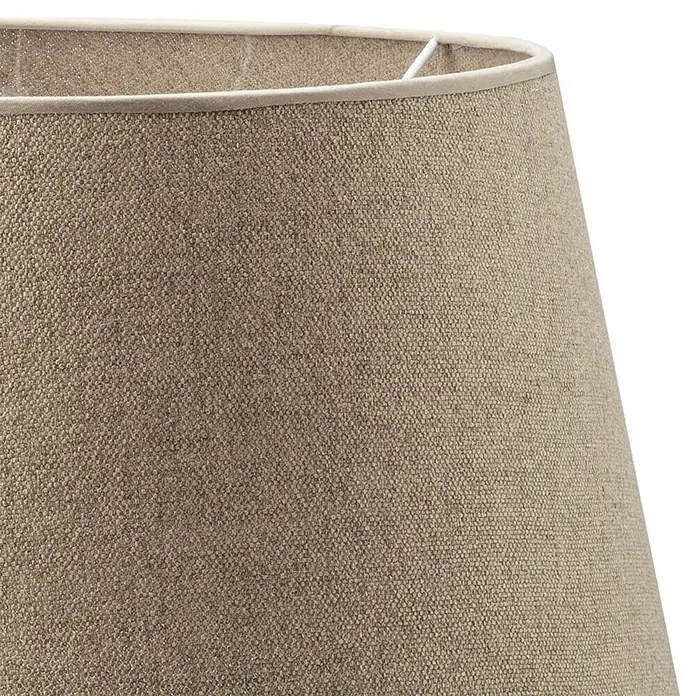 Home Sweet Home Lampenschirm Melrose - Ø x H: 14 x 16 cm, Taupe, Stoff, Oval - Nahaufnahme eines Lampenschirms aus beigem Stoff mit einem schlichten, eleganten Design.
