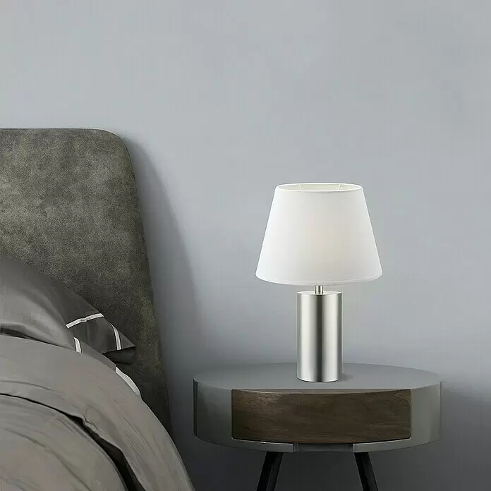 Home Sweet Home Lampenschirm Largo - Ø x H: 24 x 16 cm, Pure White, Stoff, Oval - Stimmungsaufnahme