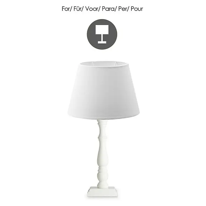Home Sweet Home Lampenschirm Largo - Ø x H: 24 x 16 cm, Pure White, Stoff, Oval - Eine elegante weiße Lampe mit Lampenschirm. Sie ist ideal für das Schlafzimmer oder Wohnzimmer und sorgt für eine angenehme Beleuchtung.