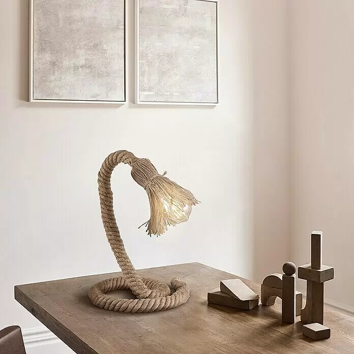 Home Sweet Home Tischleuchte Pier - 10 W, Beige, E27 - Stimmungsaufnahme