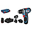 Bosch Professional Atornillador de batería GSR 12V-15 FC (12 V, 2 baterías, 2 Ah, Número de revoluciones de marcha en vacío: 400 r.p.m. - 1.300 r.p.m.)