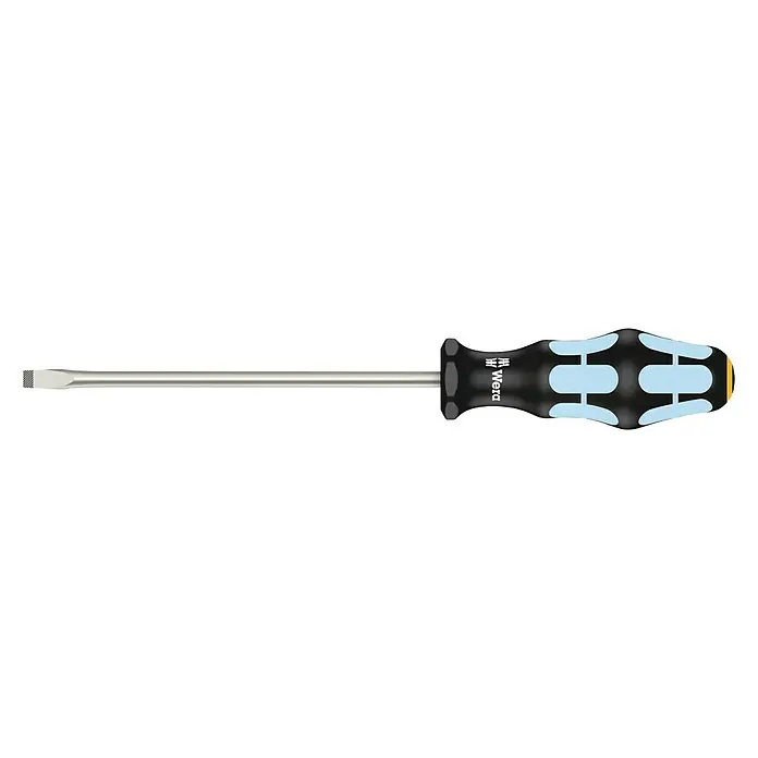 Wera Kraftform Plus Schraubendreher 3334 - Klingenlänge: 150 mm - Wera Schlitz-Schraubendreher mit ergonomischem Griff für präzises Schrauben. Ideal für Handwerker und Heimwerker.