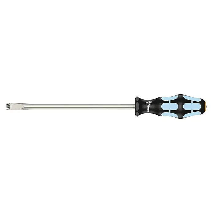 Wera Kraftform Plus Schraubendreher 3334 - Klingenlänge: 200 mm - Wera Schlitz-Schraubendreher mit ergonomischem Griff für komfortable Handhabung und präzises Schrauben. Ideal für Handwerker und Heimwerker.