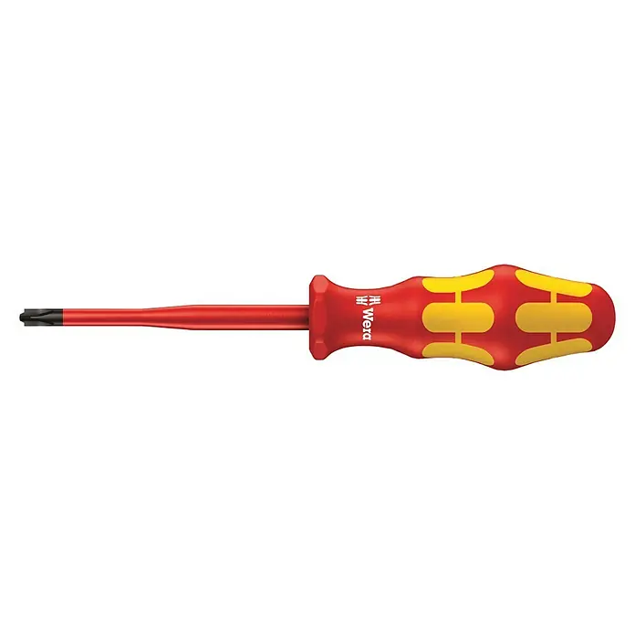 Wera Kraftform Plus Schraubendreher 162 IS - PH/S 1, Klingenlänge: 80 mm - Roter Wera-Schraubendreher mit Torx-Klinge und gelbem Griff für präzises Schrauben. Hochwertiges Werkzeug für Profis und Heimwerker.