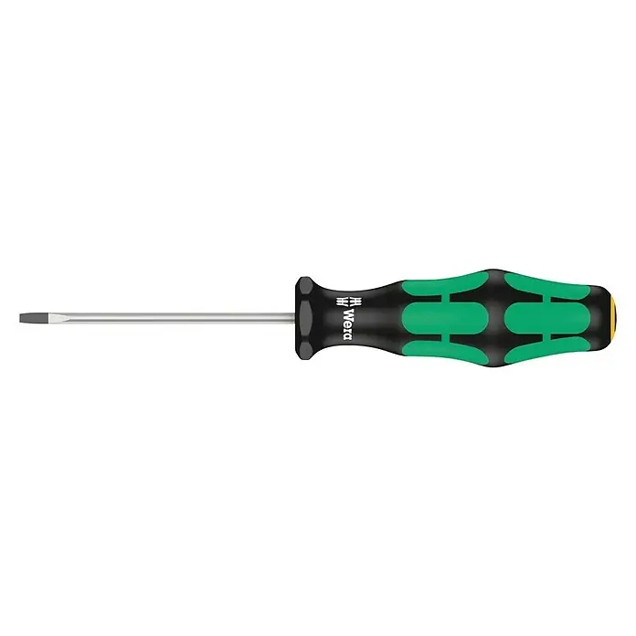 Wera Kraftform Plus Schraubendreher 335 - Klingenlänge: 60 mm, Klingenbreite: 2 mm - Ein Wera Schlitz-Schraubendreher mit ergonomischem Griff für komfortables Arbeiten. Perfekt für präzise Schraubarbeiten in Werkstatt & Haushalt.