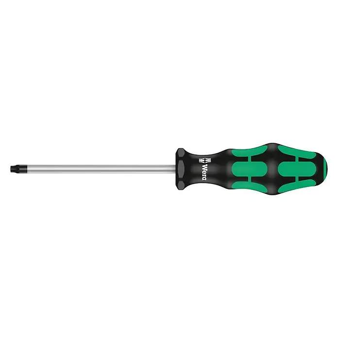 Wera Kraftform Plus Schraubendreher 367 TORX® - TX 30, Klingenlänge: 115 mm - Bild einer Wera Schraubendreher Torx mit grün-schwarzem Griff, ideal für präzise Schraubarbeiten.