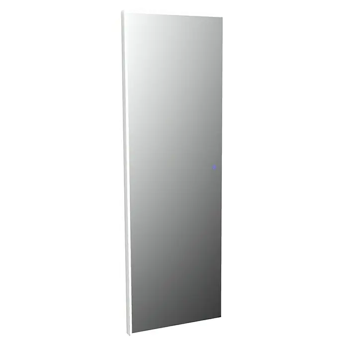Camargue Lichtspiegel Frame - 40 x 120 cm, Leuchtmittel, Mit eckigen Kanten - Nahaufnahme eines modernen LED-beleuchteten Spiegels mit klaren Linien und minimalistischem Design. Ideal für Badezimmer oder Ankleidezimmer.