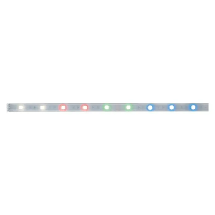 Paulmann MaxLED 250 Tira LED - Largo: 1 m, Color de luz: RGBW, 7 W, 270 lm, Ámbito de aplicación: Para exterior - Barra de luz LED con varios colores. La barra se ilumina en blanco, rojo, verde y azul y proporciona iluminación ambiental.